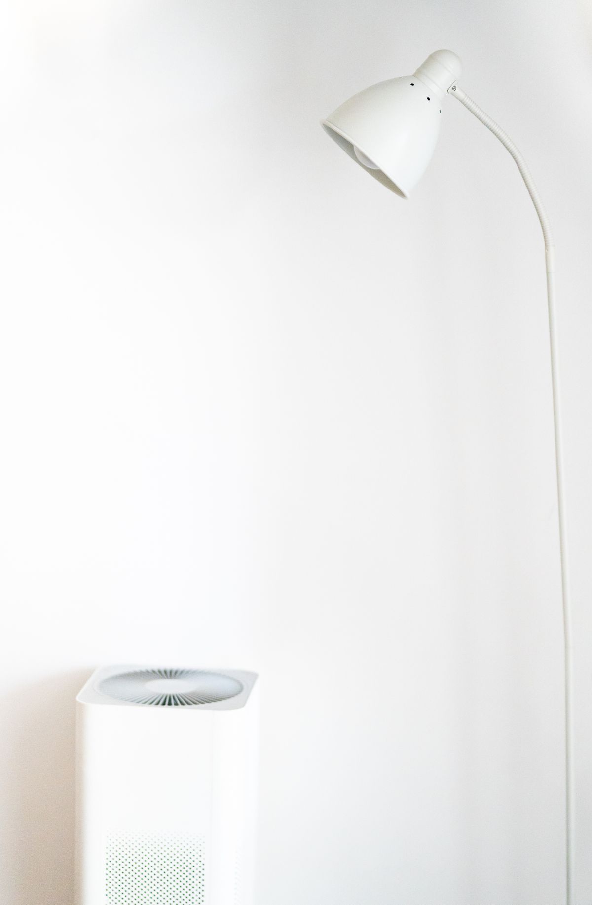 Air purifier in a bright minimalist room